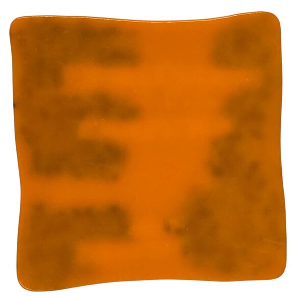 Birch Tree Fused Glass Art Orange Glitter Green Wood Nature Artsy OOAK Vintage - Picture 2 of 16